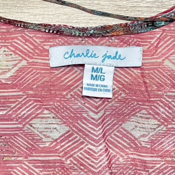 Charlie Jade Silk Cover Tunic Multicolor Size M/L - Picture 14 of 16